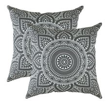 TreeWool (Pack of 2) Decorative Throw Pillow Covers Mandala Accent in 100% Cotto - £18.29 GBP