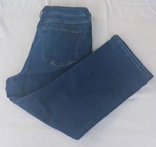 Liz Claiborne Womens High Rise Dark Wash Straight Leg Crop Jeans Size 16  36x25 - £12.65 GBP