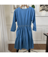 Vintage 90s Coldwater Creek Chambray Denim Dress Raw Hem Blue Small Petite - €21,01 EUR