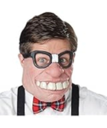 Geeked Out Half Face Eye Costume Mask Taped Nerd Glasses Geek Caricature - $13.96 CAD