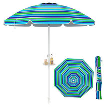 7.2 Feet Portable Outdoor Beach Umbrella with Sand Anchor and Tilt Mecha... - $2,394.59 MXN
