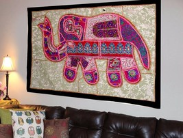 Indian Vintage Cotton Wall Tapestry Ethnic Elephant Hanging Decor Hippie X35 - £19.51 GBP