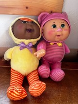 Lot of Cabbage Patch Kids Pink Plush Kitty Cat &amp; Cute Yellow Ducky Stuffed Baby - £9.16 GBP