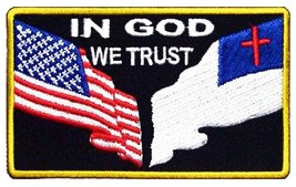 in God We Trust American Flag &amp; Christian Cross Flag Hook Patch - £7.20 GBP