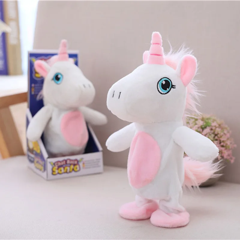 23cm Electric Talking Unicorn Plush Toy Stuffed Animal Toy Electronic Unicorn - £15.03 GBP