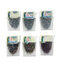 Czech Beads Lot of 6 Packages Bugle Brown Iris Cut Pipe Hematite Iris Amethyst - $33.00