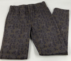Soft Surroundings Pant Women PXS Brown Animal Print Stretch Legging Ankle - $19.59