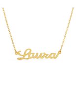 Laura Font 14k Solid Gold Custom Name Necklace Personalized Customizable... - €337,55 EUR