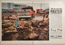 1961 Print Ad Chevrolet IFS Trucks Van,Pickup,Dump Stake Construction Site - £14.37 GBP