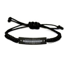 Motivational Christian Black Rope Bracelet, Funny Humans; They Think God is Dead - £18.27 GBP