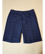 BEN HOGAN-Golf Shorts Men&#39;s Size 32 Navy Blue Checker-Plaid-Excellent - $21.31 CAD