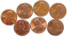 Lot of 7 Copper Lincoln  pennies, 1-1988 D, 3-1982 P, 1-2009 D, 2-1992 D - £14.92 GBP