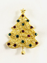 Vintage Rhinestone Christmas Tree Brooch - $25.22