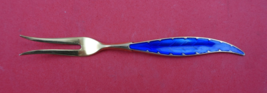 Norwegian Sterling Silver Lemon/Strawberry Fork vermeil enameled blue 4 ... - $68.31