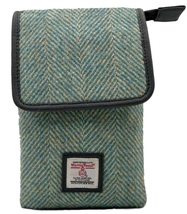 Genuine Scottish Harris Tweed MINI CROSSBODY BAG - turquoise herringbone - £37.28 GBP