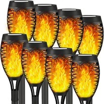 8 Pack Solar Outdoor Lights Solar Tiki Torches Lights with Flickering Fl... - £45.37 GBP