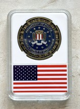FBI Challenge Coin Federal Bureau Of Investigation United States DOJ-With Case - £14.63 GBP