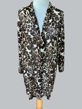 LEOPARD PRINT OPEN FRONT QUARTER SLEEVE LIGHTWEIGHT BREATHABLE CARDIGAN ... - $28.88