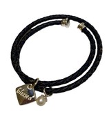 Vantel Pearls Leather Wrap Bracelet With Blessed Charm And Pearl - $17.99