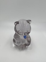 Fenton Glass Bear Figurine Pink Art Blue Heart Collectible USA Retired - £21.33 GBP