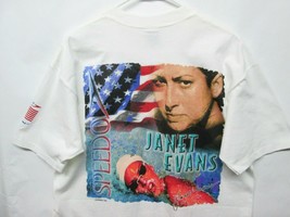 Vtg 1997 90s SPEEDO White Janet Evans Winners Collection T shirt Sz L Swim Rare - £55.54 GBP