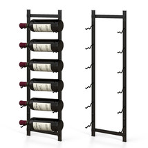 6 Bottles Wall Mounted Wine Rack Metal Wine Display Holder Organizer - £41.66 GBP