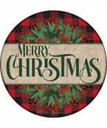 Merry Christmas Red Novelty Circle Coaster Set of 4 - $27.09 CAD