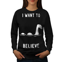 Wellcoda Loch Ness Womens Sweatshirt, Want To Believe Casual Pullover Jumper - £23.10 GBP+