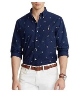 New Polo Ralph Lauren Men&#39;s Classic Fit Anchors Print Oxford Shirt Navy XXL - $98.99