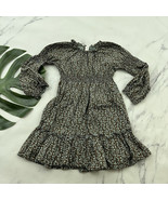 Tea Collection Girls Peasant Dress Size 5 Brown Blue Floral Ruffles Cotton - $25.71 CAD