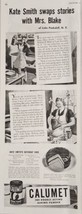 1942 Print Ad Calumet Double Acting Baking Powder Kate Smith&#39;s Cake Recipe - £15.98 GBP