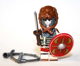 USA Minifigure Toy Roman Legionary With Lion Cloak and Horn soldier - £5.91 GBP