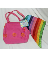 NEW with Code - Ganz Webkinz Funky Flower Pink Pet Carrier &amp; Scarf WE000156 - £6.42 GBP