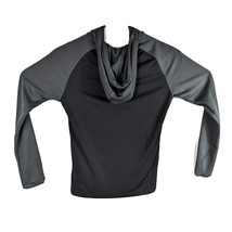 Kids Sports Hoodie Sweatshirt Nike Medium Gray  Black Layer Thin Sleeves - £20.75 GBP