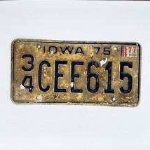 1977 United States Iowa Floyd County Passenger License Plate 34 CEE615 - $18.80