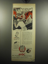 1957 Wix Oil Filter Ad - You&#39;re going right for clean oil - £14.53 GBP
