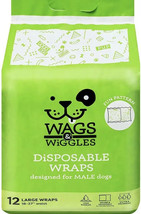 Wags &amp; Wiggles Large 18-27” Waist Male Disposable Dog Diapers-NEW-SHIPS ... - £10.98 GBP