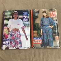 Vintage 90&#39;s See &amp; Sew Lot of 2 misses top shorts dress 6318 6769 uncut - £6.30 GBP