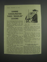 1953 Kellogg's All-Bran Cereal Ad - Sombre schoolmaster takes regular lessons - $18.49