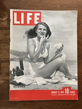 LIFE MAGAZINE (AUG 1945) CLASSIC RITA HAYWORTH. INTACT &amp; SOLID &amp; COMPLET... - £78.63 GBP