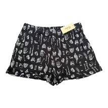 Roshop Womens Black XL 16-18 Shorts White Bones Skeleton Skull Print w/ Pockets - £7.61 GBP