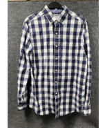 Crown &amp; Ivy Shirt Mens Large Blue Plaid Stretch Button Down Long Sleeve ... - $18.37