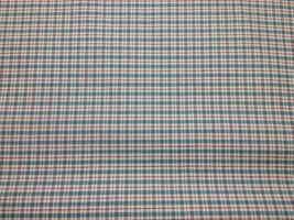 GREEN RED TWILL STRIPE UPHOLSTERY DRAPERY FABRIC 100% COTTON BY THE YARD... - $4.94