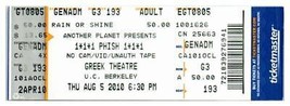 Phish Untorn Concierto Ticket Stub August 5 2010 Universidad de California - £41.83 GBP