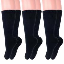 AWS/American Made Long Cotton Casual Crew Socks for Men and Women (Black 3 Pairs - £7.70 GBP+