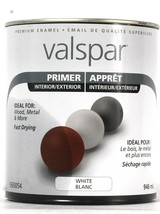 1 Can Valspar 946 mL Primer 565054 White Interior &amp; Exterior Fast Drying - £21.22 GBP