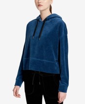Calvin Klein Womens Performance Velour Cropped Hoodie Color Eclipse Size Medium - £40.48 GBP