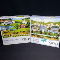 Lot of 2 Buffalo Games Charles Wysocki Americana 500 1000 Pc Puzzles 2 Missing - $12.95