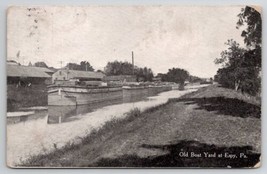 ESPY PA Old Boat Yard Pennsylvania Canal Buildings c1908 To Benton Postcard D2 - $46.95