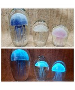3 Dynasty Gallery Jellyfish Paperweights Glow-In-The-Dark Blue Rose Pink... - $265.70 CAD